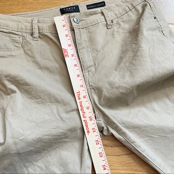 ❤️ SOLD ❤️ CURVE APPEAL MINIMALIST JEGGING IN TAN BEIGE 12 - Picture 9 of 9